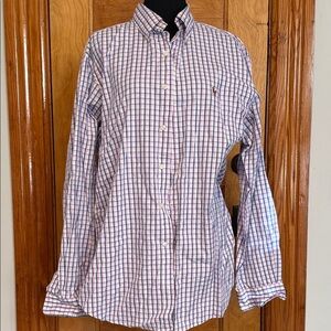 Ralph Lauren Men's Red and White Plaid Shirt